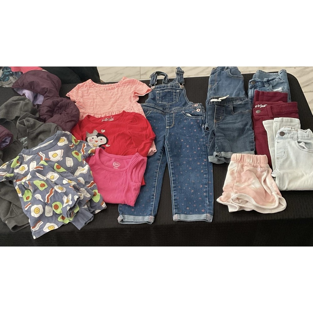 Mixed Brands Outfit Lot Girls 4T-5T Jackets Tops Jeans Shorts 14pc Cat & Jack